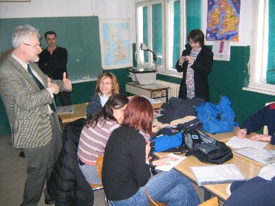 James giving instructions on the task in hand